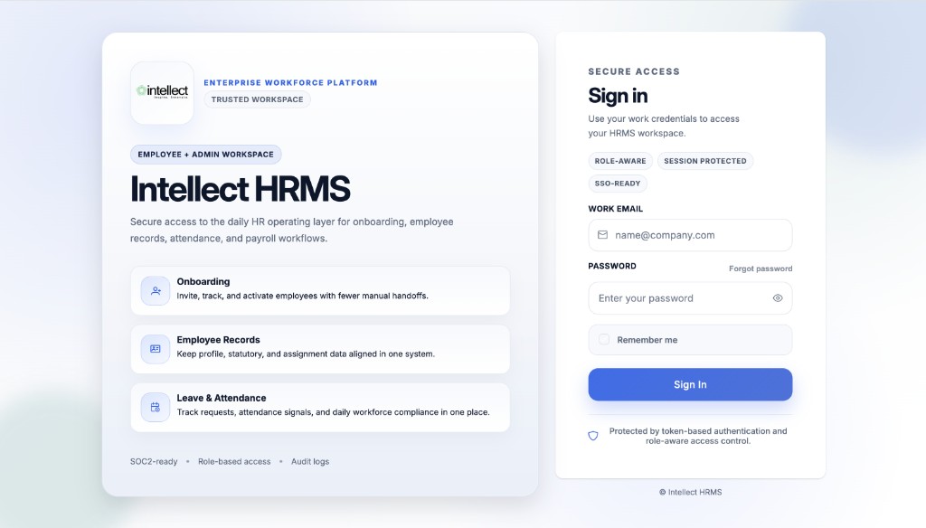 Insight HRMS sign-in preview
